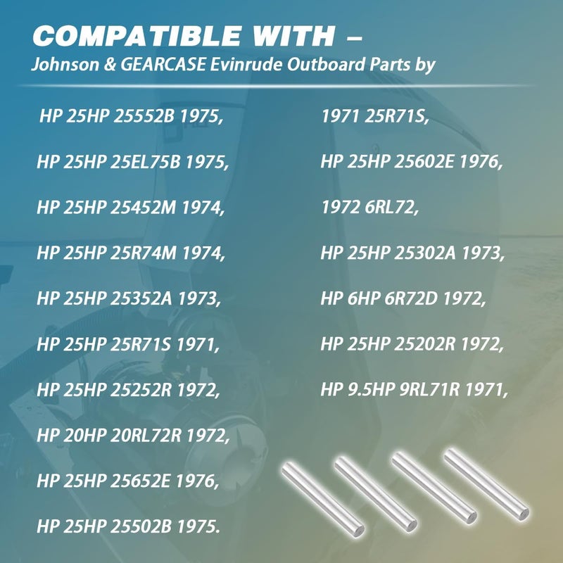 Ciuouient 307949 Outboard Propeller Drive Pins,Propeller Shear Pin Compatible with 1968-1979 Johnson Evinrude 10HP 18HP 20HP 25HP(4pcs) - Image 5